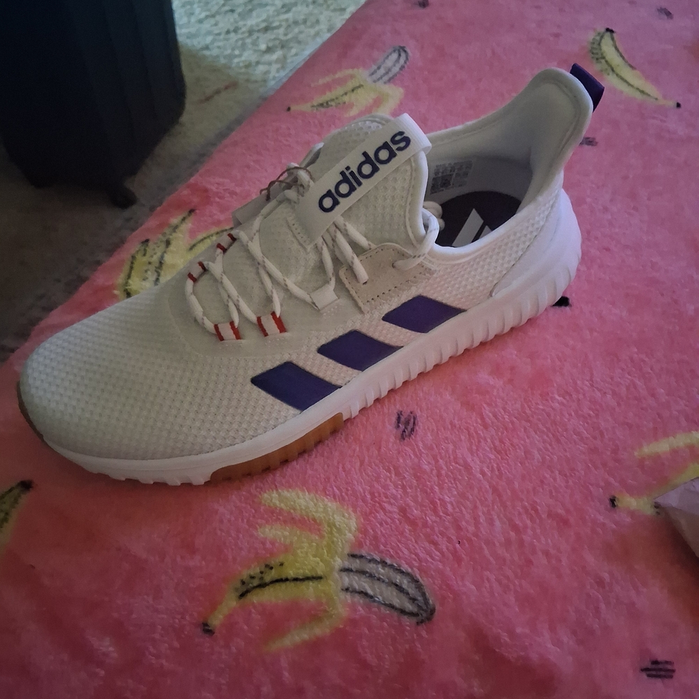 Adidas White and Blue Athletic Shoes